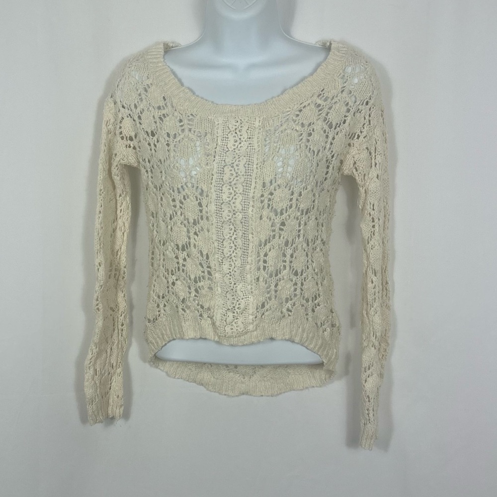 Flying Tomato cotton blend cream loose Knit pullover Sweater S